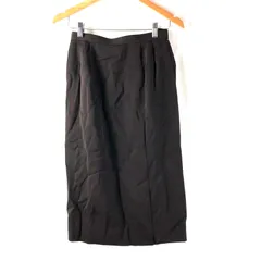 レリアン Leilian スカート タグ付き 日本製 毛100％ 裏地付き フロントスリット バックスリット ミモレ丈 シンプル ブラウン ダークブラウン 9サイズ 958888