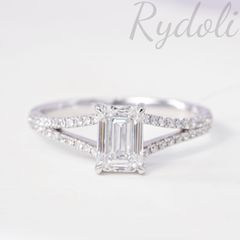 PT950 1.02ct オーダーメイドダイヤリング ラボグロウンダイヤモンド IGI鑑定書付き エメラルドカット ラボダイヤリング シンプルで華やか 指輪 大粒 ダイヤ リング 高級感ジュエリー 透明感あふれる輝き 上品 プラチナ製 エレガントな高級感リング
