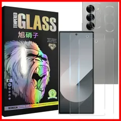 【在庫処分】液晶保護フィルム ギャラクシーZフォールド6 強化ガラス 【2枚】 液晶 レンズフィルム ガラス 【2枚】+ レンズ保護フィルム ガラスフイルム ケース 6 【 6 硬度9H fold 耐衝撃 z galaxy 飛散防止 枚セット-AGC旭硝子】