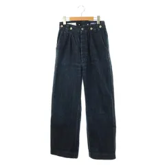 マーガレットハウエル MHL. CANTONOVERALLS デニムパンツ ジーンズ ストレート ボタンフライ 26 紺 ネイビー /AT ■OS