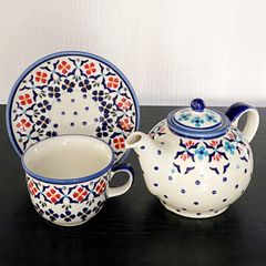 美品︎✦︎人気/同柄2点︎✦︎りんごポット(大)＆マグ✦︎ポー
