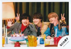 【中古】生写真(ジャニーズ) なにわ男子/道枝駿佑・高橋恭平・大橋和也/横型・上半身/シングル「ハッピーサプライズ」MV＆ジャケ写オフショット/公式生写真