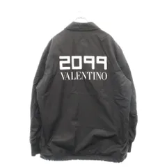 VALENTINO (ヴァレンチノ) 19AW 2099 バックロゴプリント 裏地フォックスファー コーチ ナイロンジャケット ブラック SV0CIF705T6のサムネイル