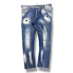 国内正規 DSQUARED2 14AW SEXY TWIST JEAN セクシーツイストジーンズ ダメージデニムパンツ ディースクエアード S74LA0657 インディゴ 50 94389A8