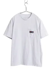 【お得なクーポン配布中!】 パタゴニア 波タグ ポケット付き 半袖 Tシャツ メンズ S 20年製 アウトドア ワンポイント カットソー ゆったり ポケT シンプル トップス 白