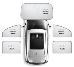アウディ ロゴ フロントガラス サンシェード 車窓遮 磁石式車用カーテン 簡単取り付け5枚セット収納袋付 A1 A2 A3 A4 A5 A6 A7 S3 S4 S5 S6 S7 Q3 Q5 Q7 Q8 全シリーズ 汎用