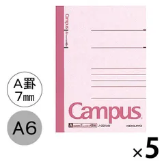 コクヨ キャンパスノート A6 A罫7ｍｍ（ミリ）48枚 5冊 ノ-221AN