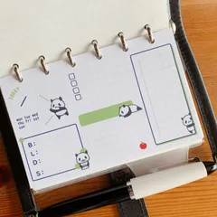 【ミニ６】パンダのデイリーログ・システム手帳リフィル/横向き