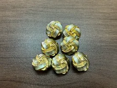 ヴィンテージ ボタン ゴールド×シルバー コンビ カラー 7個セット