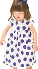 ３７．２℃　Ｂｉｎｅｔｓｕ 親子お揃い ワンピース ドレス ペアルック おそろい おでかけ キッズ ポルカドット size6( ポルカドット,  6)
