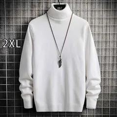 [2XL]春 コーデ メンズ 用 服 シンプル ファッション オシャレ 大人 かっこいい 大きいサイズ ストリート 紳士服 タートルネックセーター ニット セーター プルオーバー レイヤリング シャツ カップル ウェア 