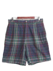 【お得なクーポン配布中!】 90s トミーヒルフィガー 2タック チェック コットン ショートパンツ メンズ 34 / 90年代 オールド TOMMY HILFIGER ショーツ 短パン 半パン