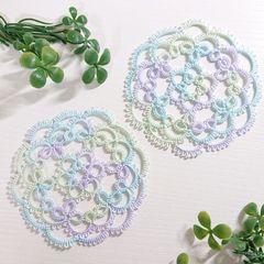 紫陽花カラーのドイリーコースター 2枚
