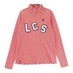 サイズ：L LECOQ GOLF ルコックゴルフ  ハイネック 長袖Tシャツ ボーダー柄 オレンジ系 [240101210852]# ゴルフウェア レディース ストスト