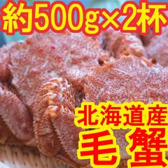 【最高ランク3特の堅蟹】北海道産 毛蟹 約500g×2杯＝約1kg 冷凍 ボイル
