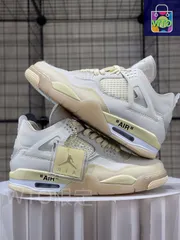 お値下げしました??即購入?? Off-white × Nike wMNS Air Jordan 4 retro “creamsail” 男女兼用