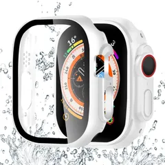 【数量限定】二重構造(49mm，ホワイト) 全面保護 PC素材 カバー カバー Watch Watch Apple Apple キズ防止 日本旭硝子材 強化ガラス 一体型 防水 49mm 49mm 49mm ケース ケース アップルウォッチウルトラ2/ウルトラ