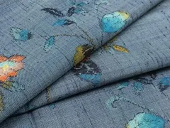 平和屋着物▽上質な紬 単衣 枝梅文 正絹 逸品 CAAT0752dy