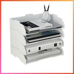 【新着商品】B4&横型4段 書類ケース b4 書類トレー b4 横 レターケース b4 デスク 収納 卓上 レタートレー b4 4段 レターケース a4サイズ 卓上収納 書類整理 大容量 小物収納 (B4&横型4段)
