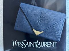 Yves Saint Laurent カサンドラロゴ型押し キーケース ネイビー