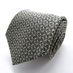 ジェイプレス ブランド ネクタイ シルク 格子柄 小紋柄 ハンドメイド PO メンズ ブラック J.PRESS 【中古】