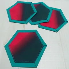 コースターNo.9　赤・緑×黄緑