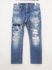 HYSTERIC GLAMOUR ヒステリックグラマー 0141AP10 RSM加工 スリム デニムパンツ　XS