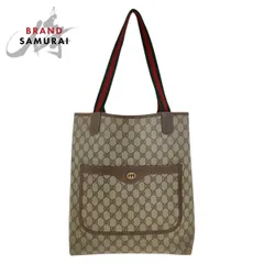 GUCCI グッチ ヴィンテージ オールドグッチ シェリーライン 男女兼用 ベージュ GGスプリームキャンバス トートバッグ レディース 504627【中古】