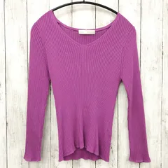 【 COLLAGE GALLARDAGALANTE 】長袖 リブニット Vネック パープル系