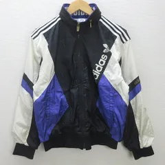Q■90'S■オールドアディダス/adidas ADS-8140 デサント製 ナイロントラックジャケット■黒【メンズL】レトロ/MENS/81【中古】