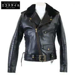 VANSON バンソン 【美品】襟ボア サイドレースアップ レザー ダブルライダース 38