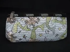LeSportsac レスポートサック ナイロン マーメイド 人魚 ポーチ マルチケース レディース ライトブルー系×ライトグリーン系 DD7867