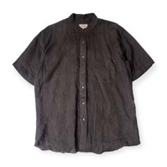 リネン100% TRUSSARDI トラサルディ 半袖シャツ L/グレー メンズ 日本製