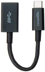 【人気商品】(オス) USB-C to USB-A (メス) 3.1 Gen1 変換アダプタ ベーシック 変換ケーブル 高速5Gbps USB-IF認証取得 ノートパソコン/タブレット/スマートフォン用 ブラック