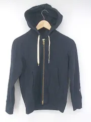 ◇ Champion REVERSE WEAVE 裏毛 シンプル 無地 厚手 長袖 ジップアップ パーカー サイズM ダークネイビー系 レディース P  【1308040000493】