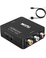 【AKL2】 HDMI to AV変換コンバーター HDMI to RCA変換 Deear 1080P対応 アナログ変換 音声出力可 テレビ/PS3/PS4/PS5PC/BDプレーヤー/switch用 充電ケーブル付き ブラック