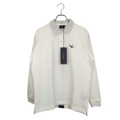 1PIU1UGUALE3 GOLF ウノピゥウノウグァーレトレ ゴルフ  L/S POLO TAPE テープ 長袖 ポロシャツ GRT188 NYU083 5 L ホワイト