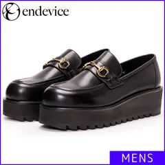 【新品・未使用】 厚底ローファー メンズ ブラック 黒 25 26 27 endevice エンデヴァイス ビットローファー スタイルアップ 厚底シューズ 革靴 モード系 セクシー 格好いい 高級感 お兄系 学生 通学 シューズ ELT160-1