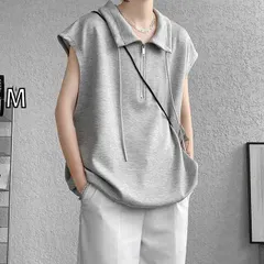 [M]春 コーデ メンズ 用 服 シンプル ファッション オシャレ 大人 かっこいい 紳士服 アメリカン スポーツ 半袖 シャツ グレー ジッパー 夏  カジュアル 通勤スタイル 重ね着コーデ ゆったりシルエット さらっと着 普段使い