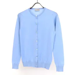 HR0197 JOHN SMEDLEY ジョンスメドレー カーディガン コットンニット 長袖 クルーネック S 水色 ライトブルー イギリス製