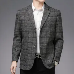 テーラードジャケット メンズ ブレザー チェック柄スーツ 2つボタン アウター お兄系 スーツジャケット 通勤 出張 紳士服 40代 50代 dsjdD31502