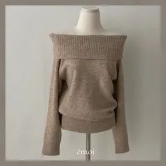 【ベージュ即日発送】◼️オフショルダーリブニット  韓国