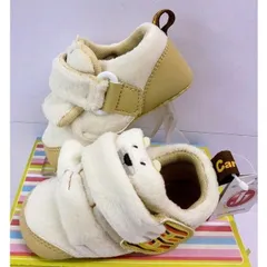 ムーンスター可愛いキャロットのファーストシューズF003ホワイト12.0センチ