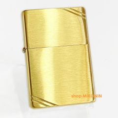 ZIPPO 1937 復刻 フラットトップ ブラッシュブラス 真鍮 240 ダイアゴナルライン 定番 ジッポー オイルライター