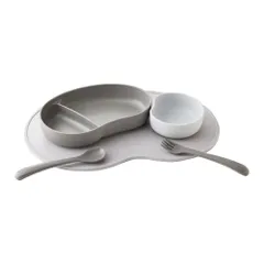 ☆ グレー ☆ SUCSUC ギフトセット4点セット SUCSUC スクスク ベビー 食器 セット スプーン フォーク ボウル トレイ 4点 レンジ 食洗機 子ども食器 ギフトセット 食器セット トレーにはめる 赤ちゃん ベビーギフト 電子レンジのサムネイル