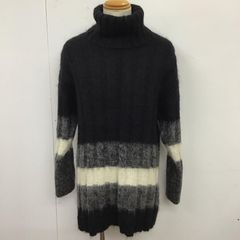 ゴシックパンクロック白黒囚人タートルネックボーダーモヘアニット 