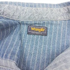 ◇ ⊇ Wrangler ラングラー キッズ ストライプ柄 長袖 デニムシャツ サイズ150 ブルー系 メンズ E  【1504210013786】