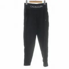 カルバンクライン CALVIN KLEIN レディース コントラスト ロゴ ラウンジ パンツ ジョガー イージー S 黒 ブラック 白 ホワイト /SI30のサムネイル