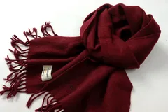 アクアスキュータム マフラー 無地 カシミヤ イングランド製 ブランド メンズ レディース レッド Aquascutum 【中古】