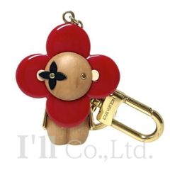 Louis Vuitton　ルイ・ヴィトン　ポルトクレ　ヴィヴィエンヌ　M63077　レジン　ウッド　メタル　ルージュ　ゴールド　アクセサリー　ブランド小物　キーホルダー　キーリング　バッグチャーム【中古】【72319】